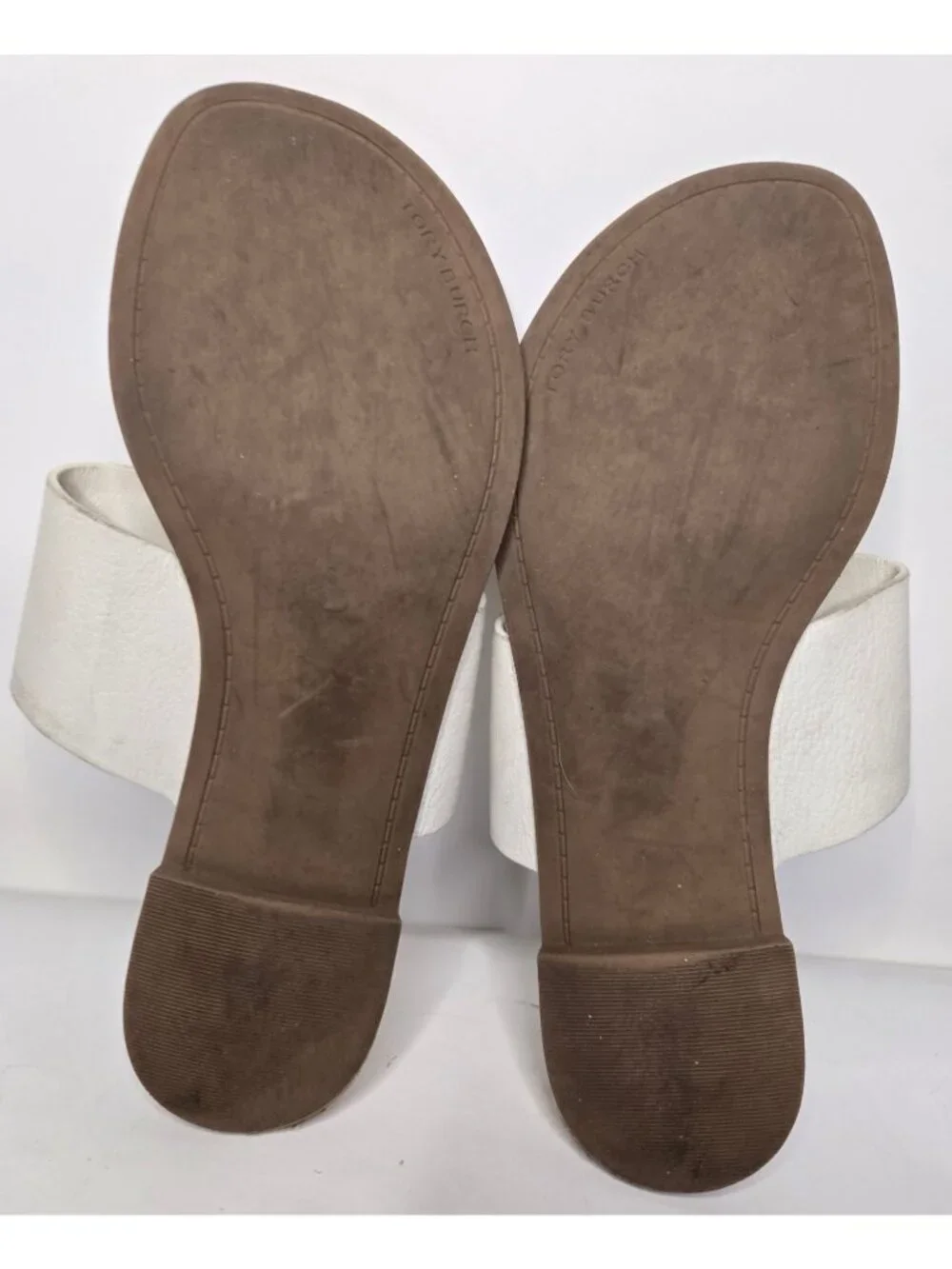 Tory Burch Leather Benton Band Logo Flip Flop Sandals Size 5.5 Classic Luxury
